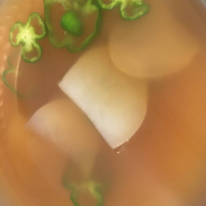 ピーマンとジャガイモの味噌汁